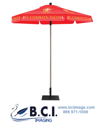 Skycap Umbrella Red Canopy Graphic Package