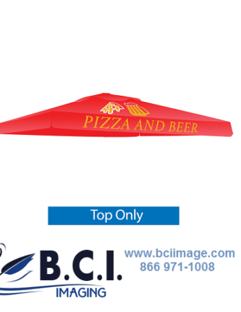 Skycap Umbrella Red Canopy Graphic Only