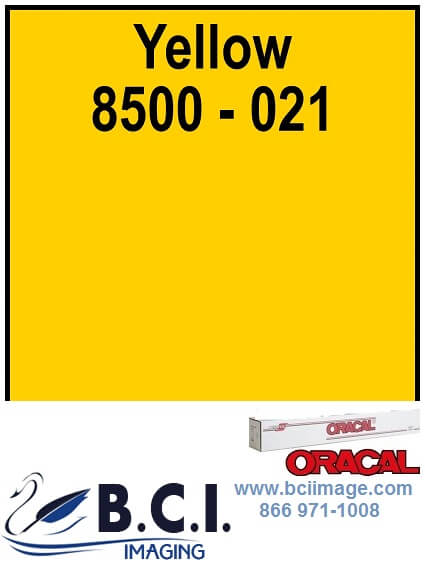 Oracal 8500 Translucent Vinyl 15" x 50’ #021np Plotter Cut Yellow 