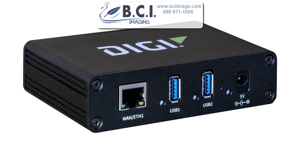 Digi AnywhereUSB 2 Plus USB 3.1 Hub w/(2) type A USB connectors, 10/100/1G Ethernet (requires external 5VDC power recommended supply accessory is 76000965) – BCI Imaging Supplies