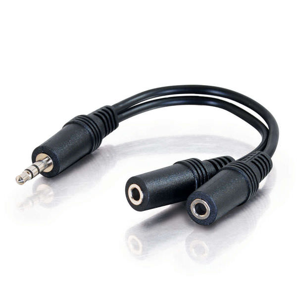 6in Stereo Splitter Cable - 3.5mm Male to 2x 3.5mm Female