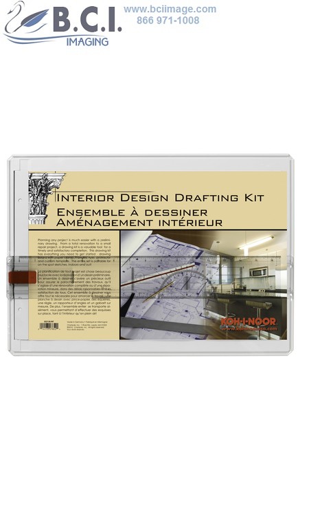 Interior Design Drafting Kit, Size: 13 X 18.5 For Media Up To 11 X 17.  Graduated In Inches. 18.25 x 13.25 x .50 - BCI Imaging Supplies
