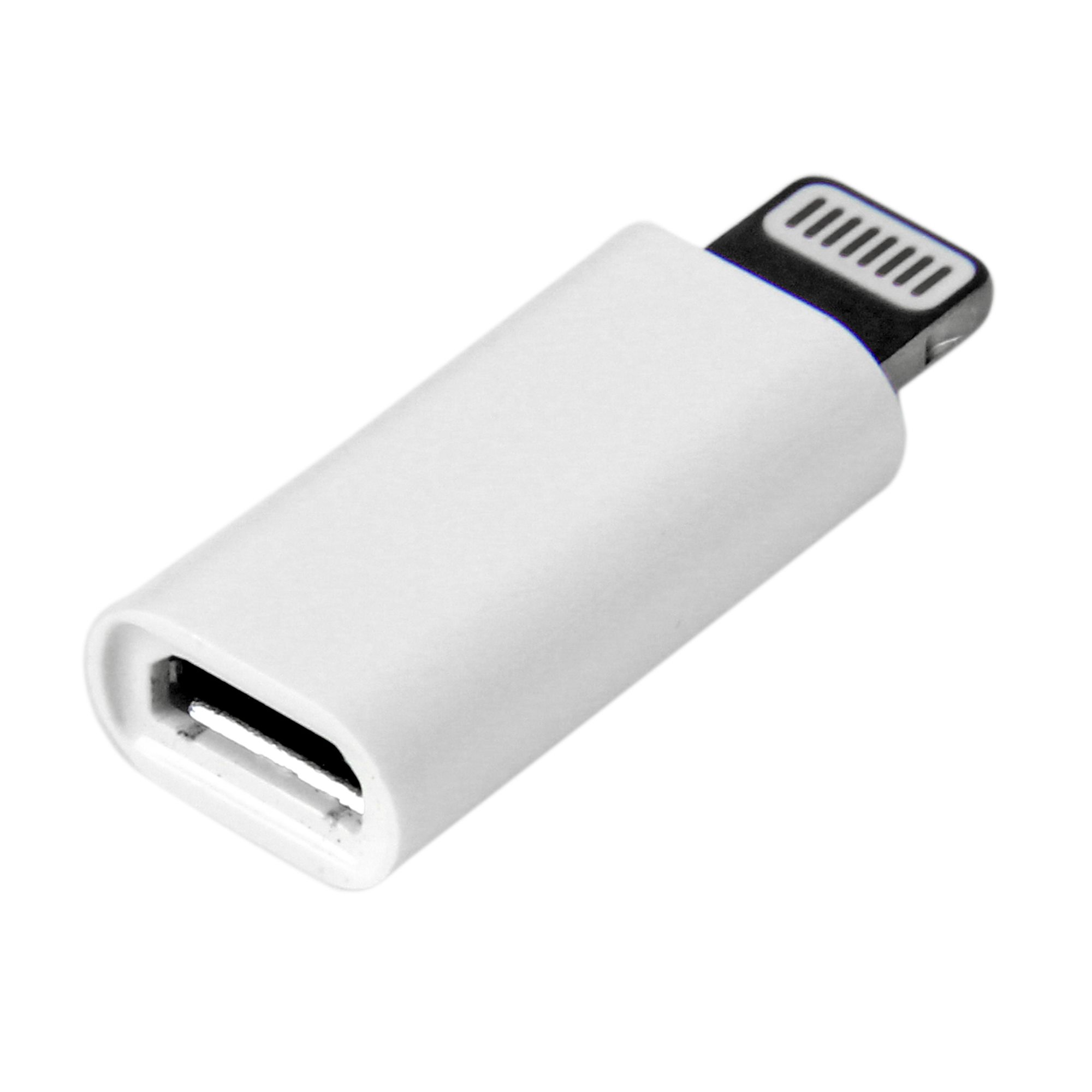 Micro USB to Lightning Adapter – Compact Micro USB to Lightning Connector  for iPhone / iPad / iPod – Apple MFi Certified – White – BCI Imaging  Supplies