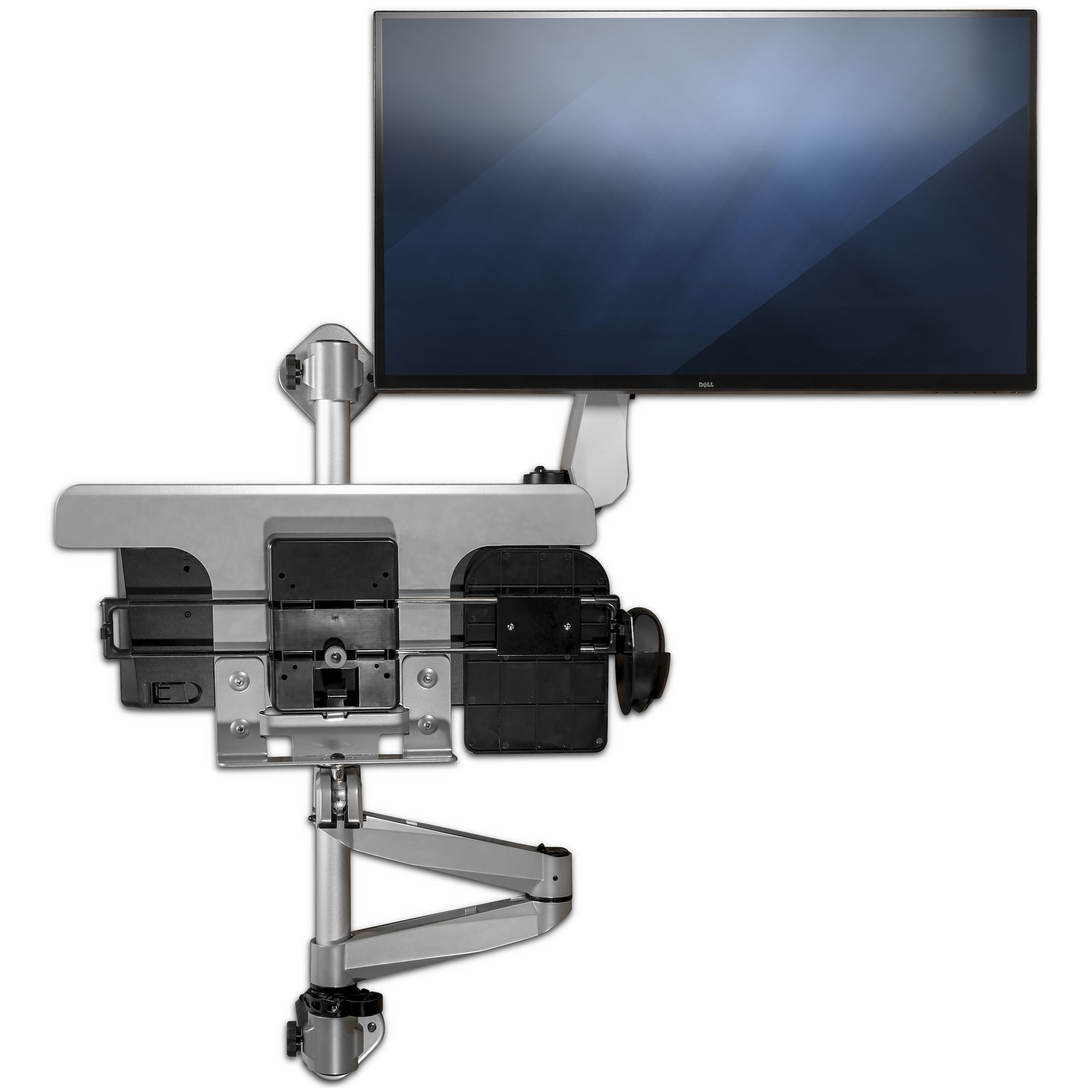 Wall Mount Workstation - Articulating Standing Desk w/ Ergonomic Height Adjustable  Monitor Arm & Padded Keyboard Tray - 34 VESA Display - Foldable Wall Mounted  Sit Stand - BCI Imaging Supplies