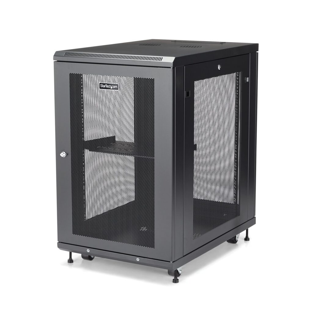 18U Server Rack Cabinet – 4-Post Adjustable Depth (2″ to 30″) Network ...