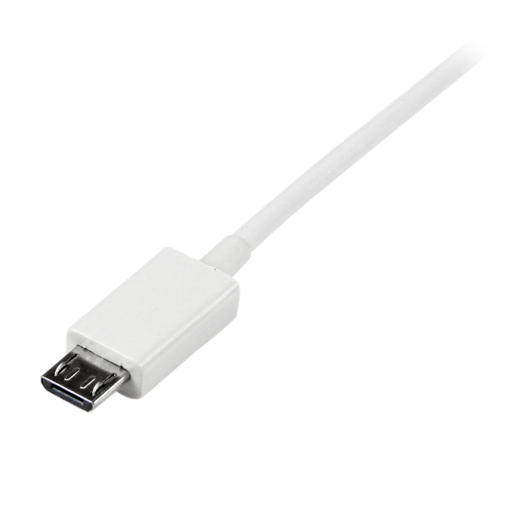 0.5m White Micro USB Cable - A to Micro B