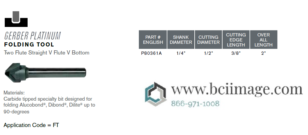 Gerber Routing Bits Gerber Platinum FT 1/4" 1/2" 3/8" 2" P80361A - Image 2