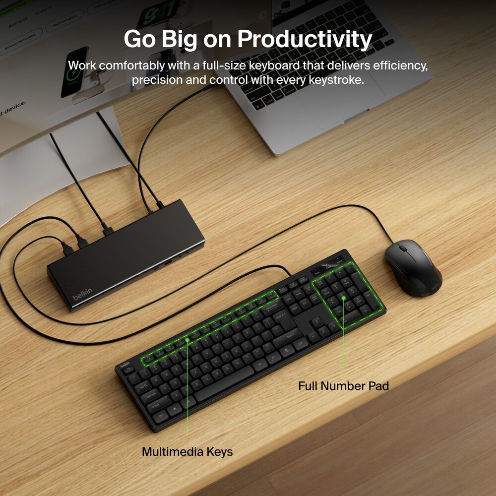 Belkin Wired Keyboard and Mouse Combo - Black - Image 3