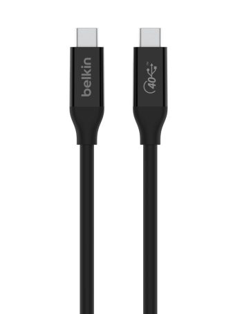 Belkin USB4 Cable, 100W + 40Gbps - Black, 2.6 ft