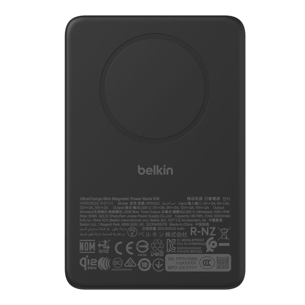 Belkin Slim Magnetic Power Bank 10K - Black - Image 9