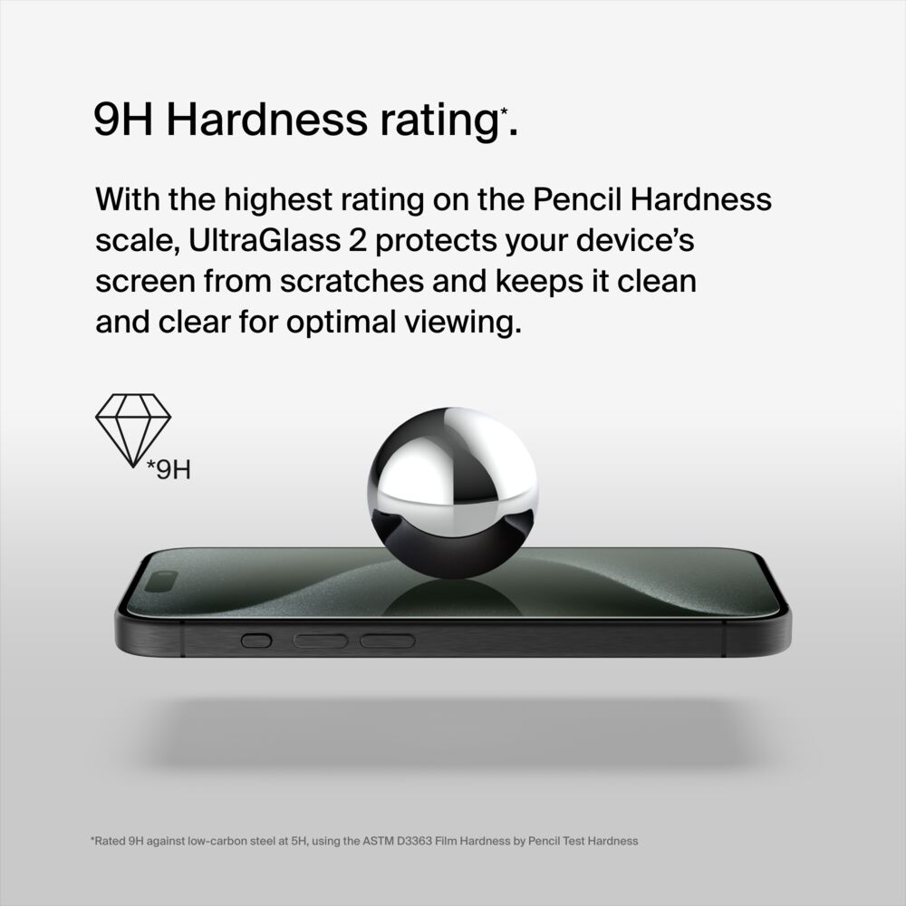 Belkin UltraGlass 2 Blue Light Filter Screen Protector for iPhone 15 Pro - Image 4