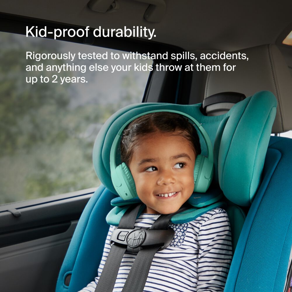 Belkin Wireless On-Ear Headphones for Kids - Mint, USB-C with Carrying Case - Image 3