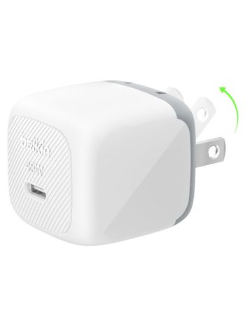 Belkin Compact USB-C Wall Charger 45W - White/Gray, 45W Standalone