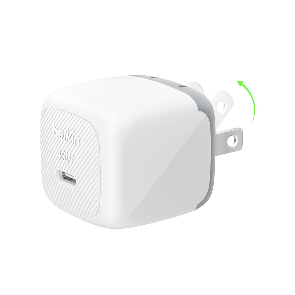 Belkin Compact USB-C Wall Charger 45W - White/Gray, 45W Standalone