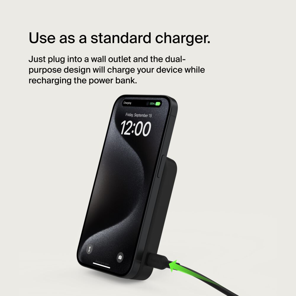 Belkin Magnetic Power Bank with Qi2 15W 8K - Black - Image 7