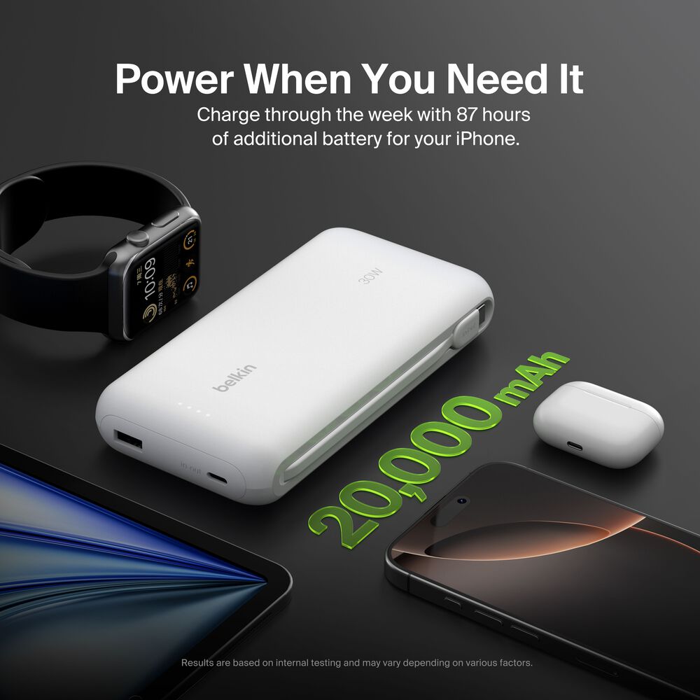 Belkin Power Bank 20K with Integrated Cable - Image 4