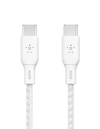 Belkin USB-C to USB-C Cable 100W - White, 6.6 ft, 1 Pack