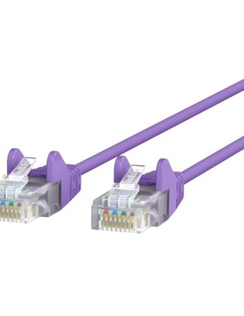 Belkin CAT6 Slim Gigabit Snagless UTP Ethernet Cable - Purple, 1 ft
