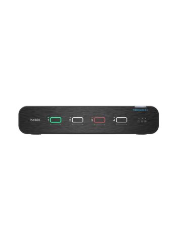 Belkin Universal DisplayPort Secure KVM, 4-Port Single Head without CAC - Black