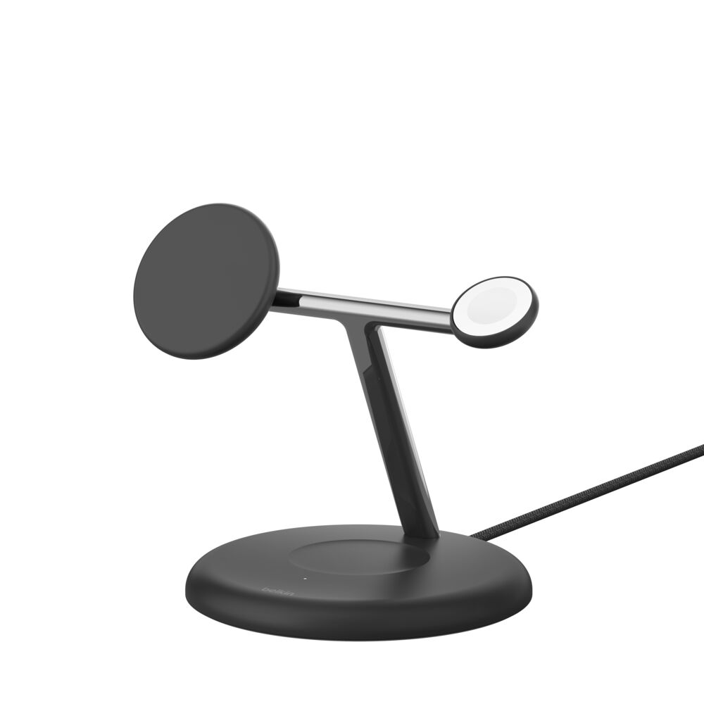 Belkin 3-in-1 Magnetic Wireless Charging Stand with Qi2 15W - Black - Image 8