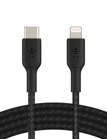 Belkin Braided USB-C to Lightning Cable (1m / 3.3ft, Black) - 3.3 ft