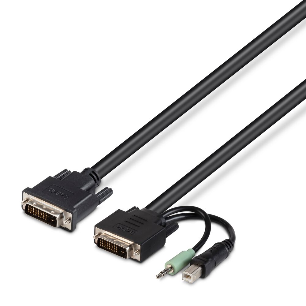 Belkin TAA 2 DVI/USB/AUD SKVM CBL, DVI-D M/M; USB A/B, 10' - Black, 10.0 feet - Image 8