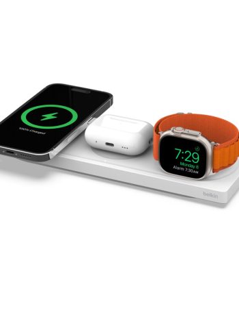 Belkin 3-in-1 Wireless Charging Pad with Official MagSafe Charging 15W (Certified Refurbished) - White