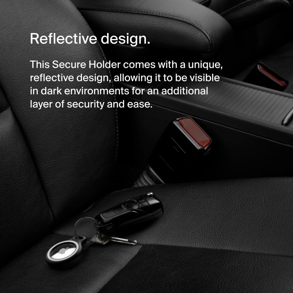 Belkin Reflective Secure Holder with Key Ring for Apple AirTag - Black - Image 4
