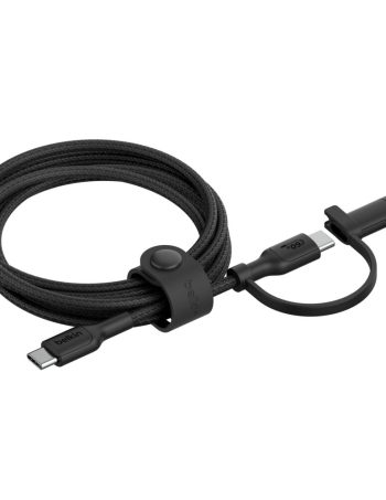 Belkin 2-in-1 Cable with USB-C and Lightning Connector - Black