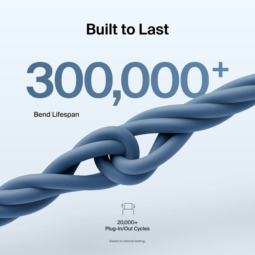 Belkin USB-C to USB-C Cable 60W, 3.3ft/1m, Blue - 3.3 ft, 1 Pack - Image 4