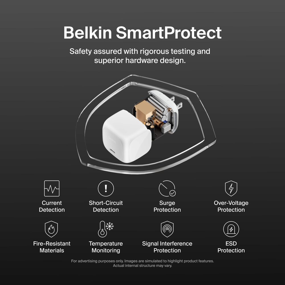 Belkin Compact USB-C Charger 65W + USB-C Cable - White, 65W USB-C to USB-C cable - Image 6