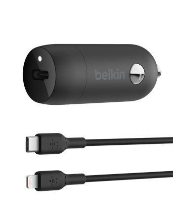 Belkin 30W USB-C Car Charger + USB-C to Lightning cable - USB-C cable with Lightning connector