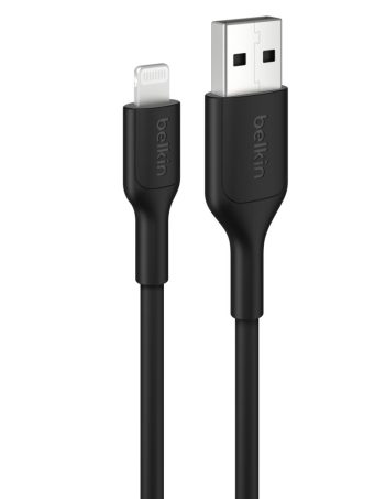 Belkin USB-A Cable with Lightning Connector, 3.3ft/1m, Black - 3.3 ft