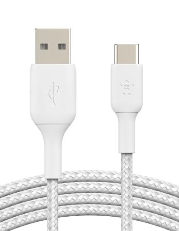 Belkin Braided USB-C to USB-A Cable (1m / 3.3ft, White)