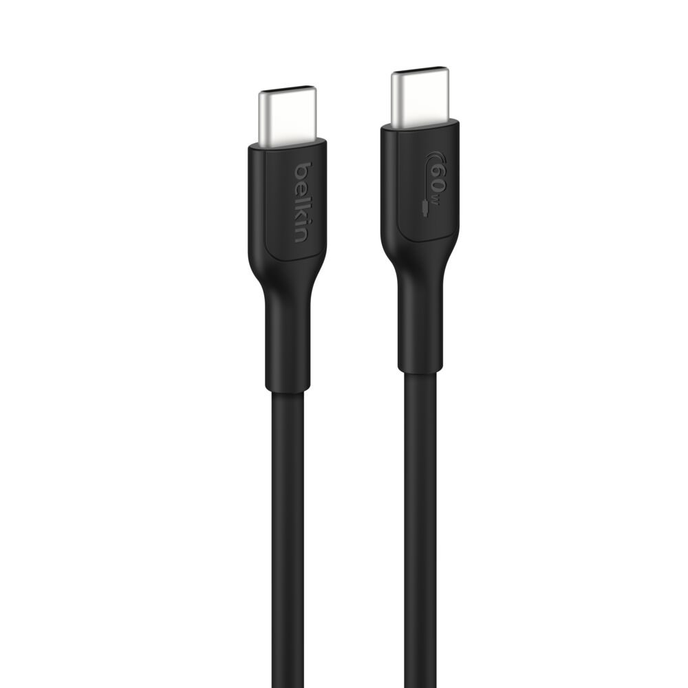 Belkin USB-C to USB-C Cable 60W, 3.3ft/1m, Black - 3.3 ft, 1 Pack