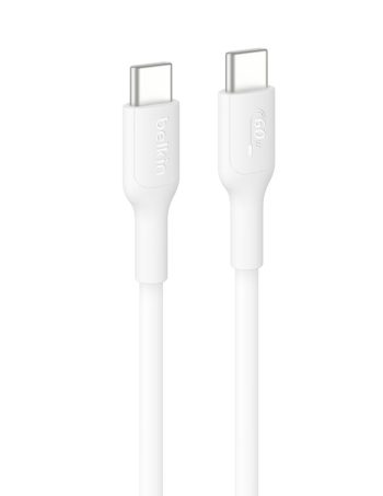 Belkin USB-C to USB-C Cable 60W, 3.3ft/1m, White - 3.3 ft, 1 Pack