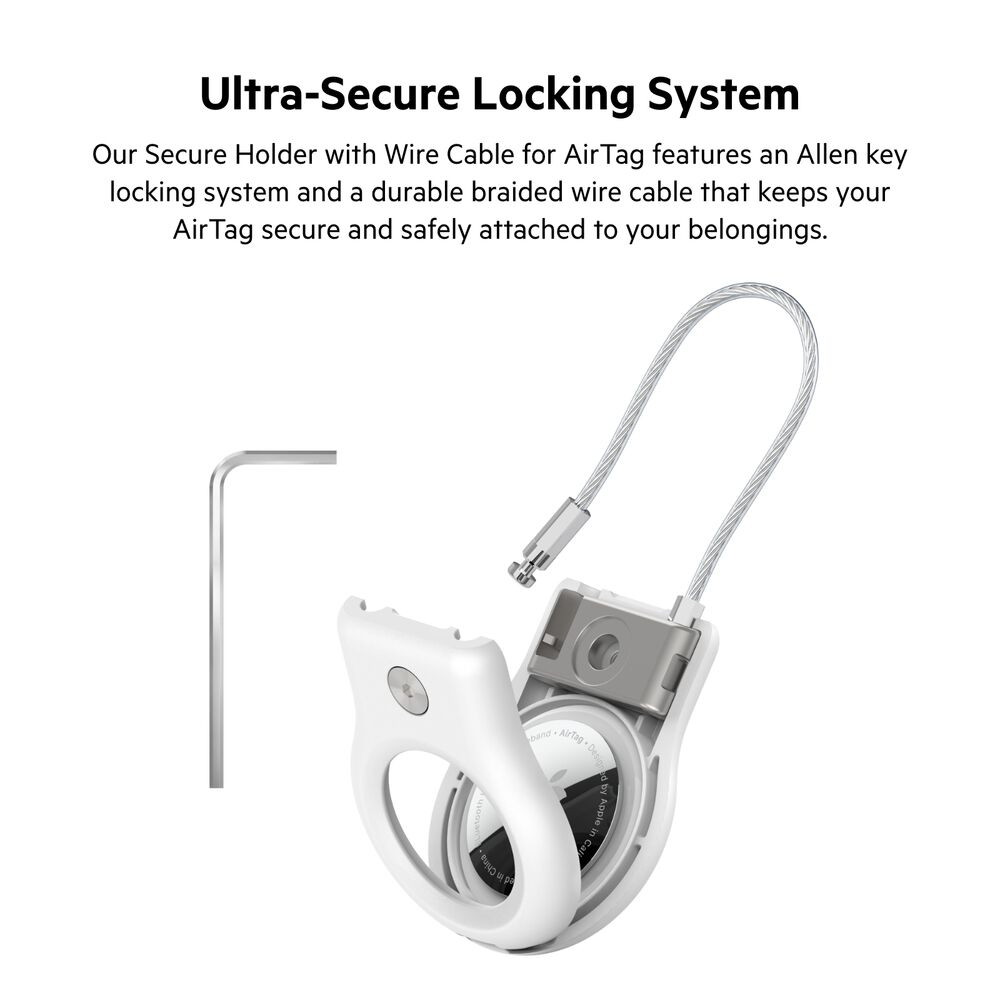 Belkin Secure Holder with Wire Cable for AirTag - White - Image 2