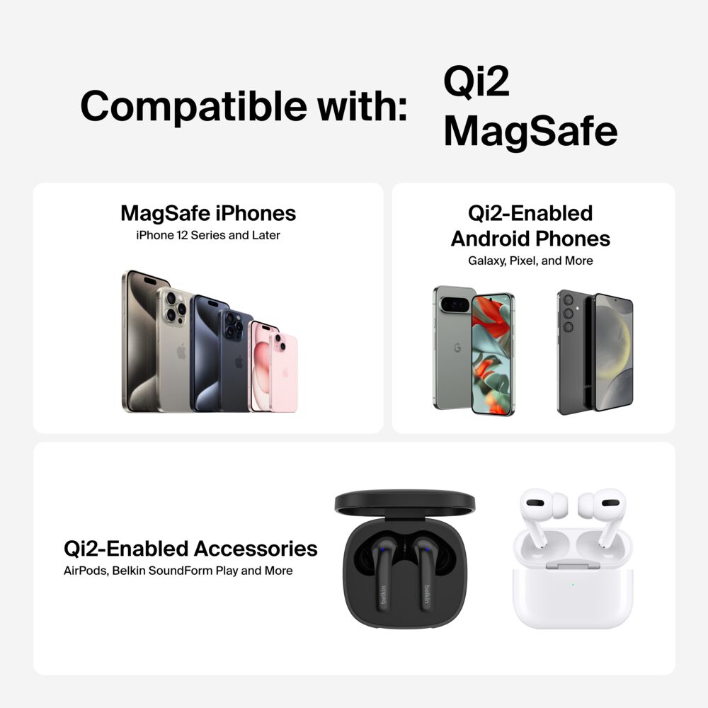 Belkin Magnetic Wireless Charging Pad with Qi2 15W - White, Power Supply Included - Image 6