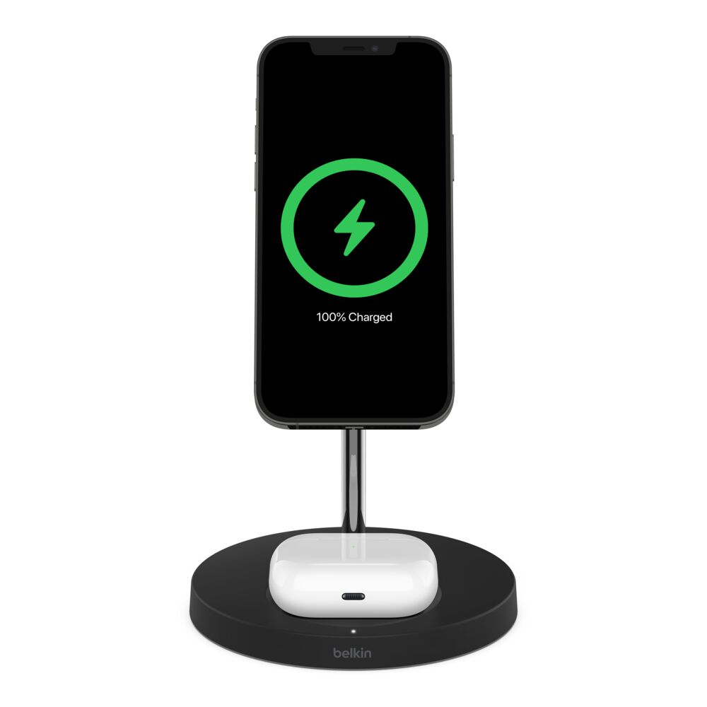 Belkin 2-in-1 Wireless Charger Stand with Official MagSafe Charging 15W (Certified Refurbished) - Black - Image 9