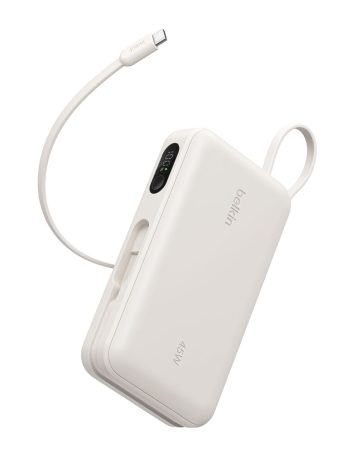 Belkin Power Bank 20K with Integrated Cable and Display - Sand, 20K, 14in cable