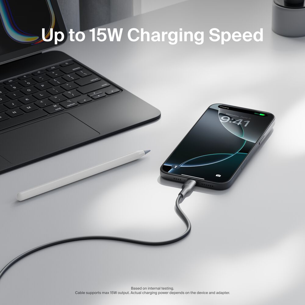 Belkin USB-A to USB-C Cable 15W, 3.3ft/1m, Black - 3.3 ft, 1 Pack - Image 2
