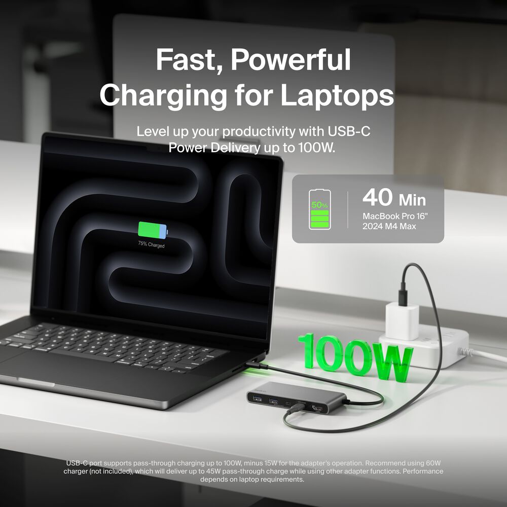 Belkin 7-Port USB-C Hub with Dual USB-C Ports - Space Gray - Image 5