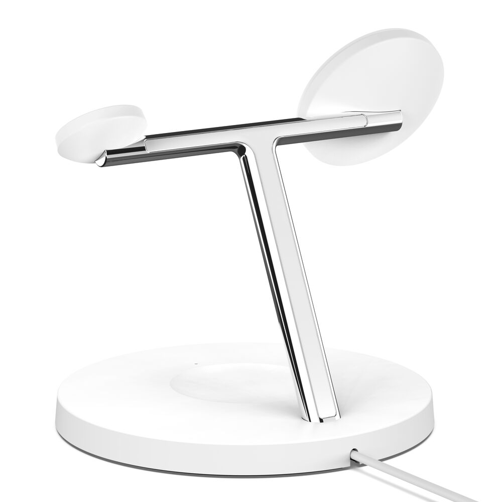 Belkin 3-in-1 Wireless Charger with Official MagSafe Charging 15W (Certified Refurbished) - White - Image 3