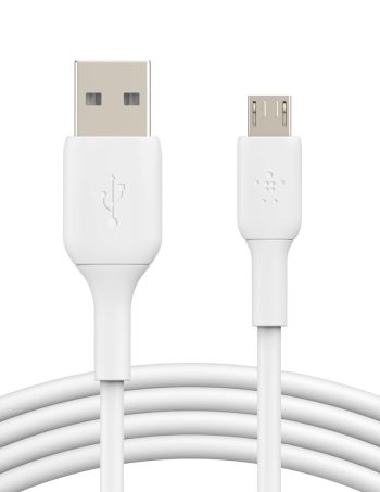 Belkin USB-A to Micro-USB Cable (1m / 3.3ft, Black) - White, 3.3 ft