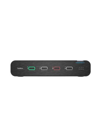 Belkin Universal DisplayPort Secure KVM, 4-Port Dual Head without CAC - Black