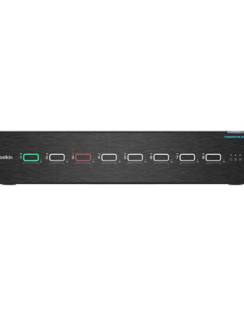 Belkin Universal DisplayPort Secure KVM, 8-Port Dual Head with CAC - Black