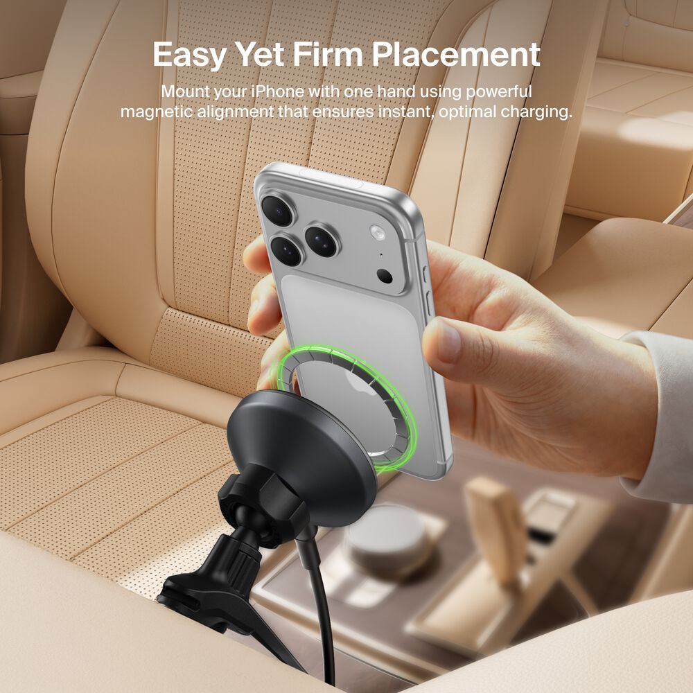 Belkin Magnetic Wireless Charging Car Vent Mount - Power Supply Included - Image 3