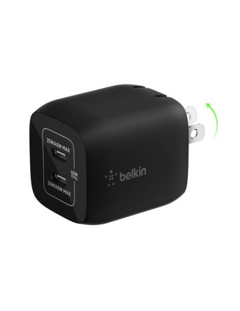 Belkin Dual USB-C GaN Wall Charger with PPS 45W - Black, dq variant