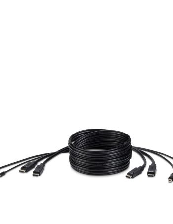 Belkin TAA DUAL DP/USB/AUD SKVM CBL, DP M/M; USB A/B, 10' - Black, 10.0 feet