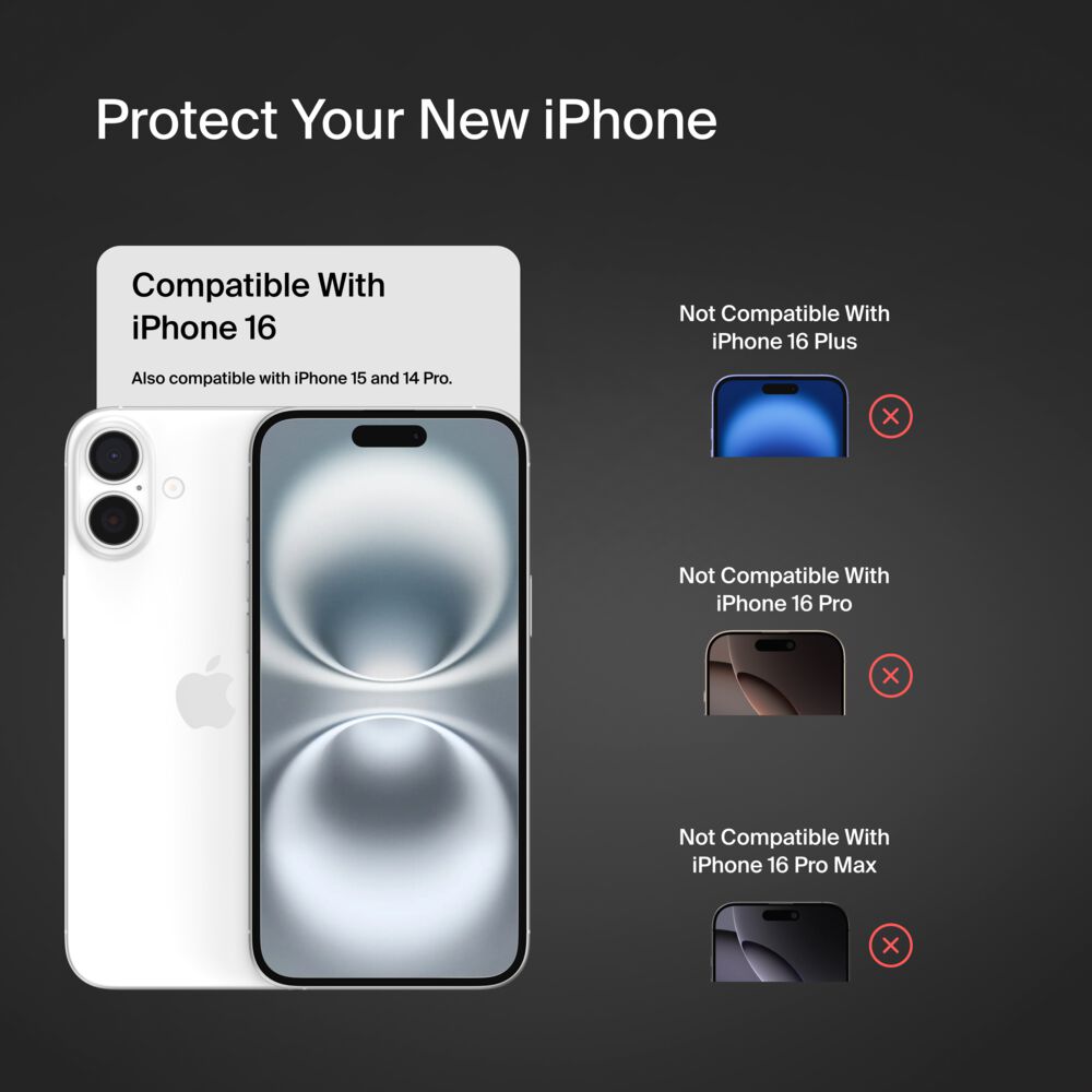 Belkin TemperedGlass Treated Screen Protector for iPhone 16 / iPhone 15 / iPhone 14 Pro - Image 2